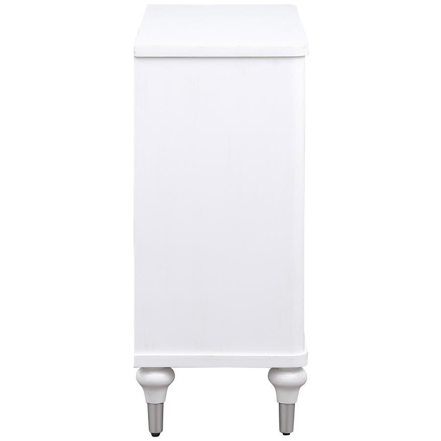 Cardella - 2 Door Mandala Accent Cabinet - Distressed White Accent Cabinet modern furniture Contempo Furniture