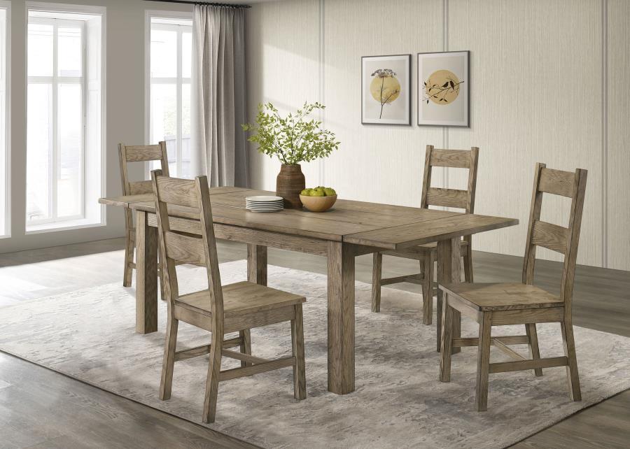 Cardova - 5 Piece Extension Table Dining Set - Vineyard Oak 5 - Piece Dining Room Set modern furniture Contempo Furniture