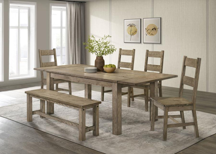 Cardova - 6 Piece Extension Table Dining Set - Vineyard Oak 6 - Piece Dining Room Set modern furniture Contempo Furniture