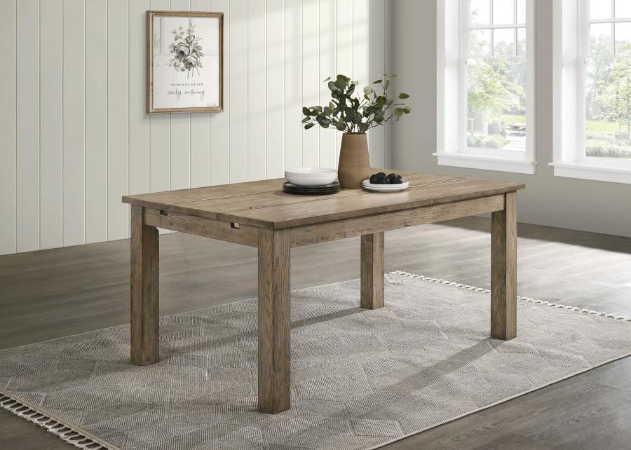 Cardova - 87" Solid Wood Extension Dining Table - Vineyard Oak Dining Table with Extension modern furniture Contempo Furniture