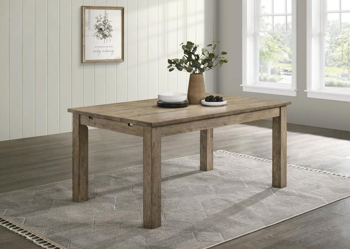 Cardova - 87" Solid Wood Extension Dining Table - Vineyard Oak Dining Table with Extension modern furniture Contempo Furniture