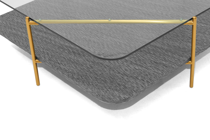 Cari  Glam Gold + Glass End Table