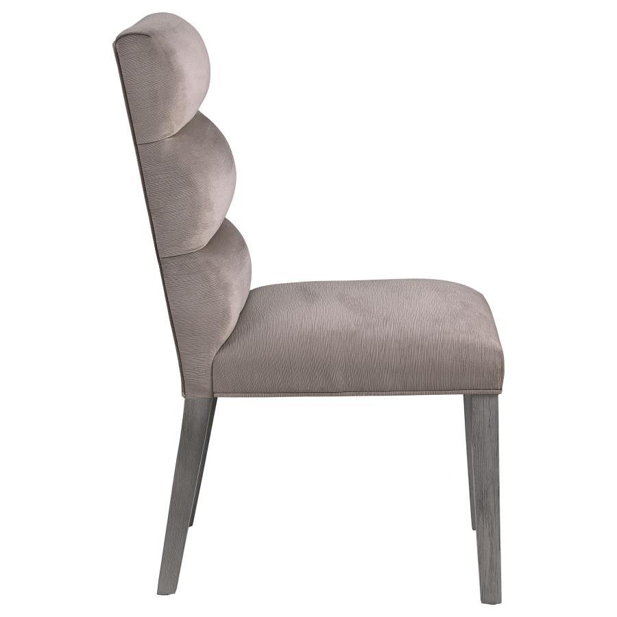 Carla - Velvet Upholstered Dining Side Chair (Set of 2) - Ash Chair Set modern furniture Contempo Furniture