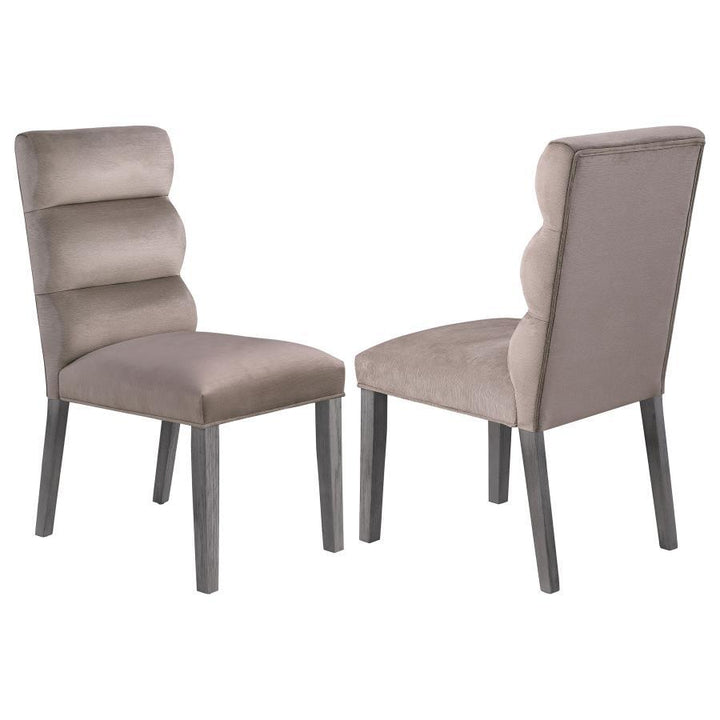 Carla - Velvet Upholstered Dining Side Chair (Set of 2) - Ash Chair Set modern furniture Contempo Furniture