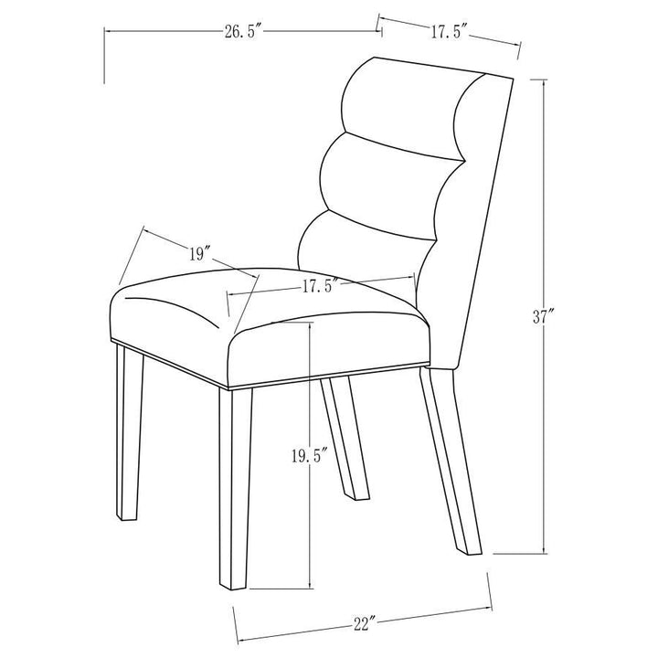 Carla - Velvet Upholstered Dining Side Chair (Set of 2) - Ash Chair Set modern furniture Contempo Furniture