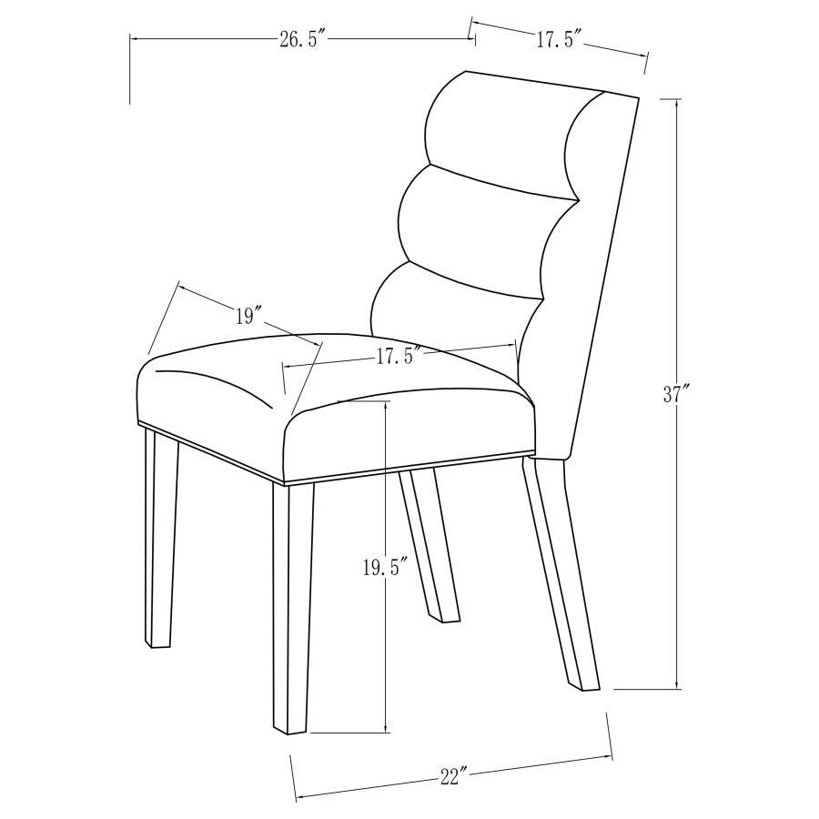 Carla - Velvet Upholstered Dining Side Chair (Set of 2) - Ash Chair Set modern furniture Contempo Furniture