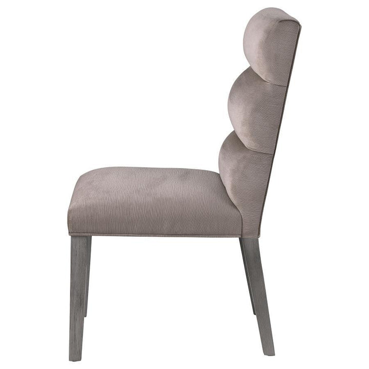 Carla - Velvet Upholstered Dining Side Chair (Set of 2) - Ash Chair Set modern furniture Contempo Furniture