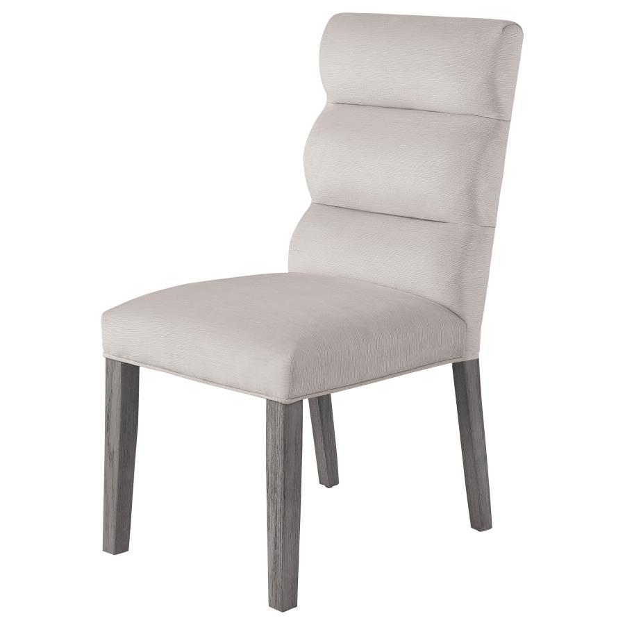 Carla - Velvet Upholstered Dining Side Chair (Set of 2) - Stone Chair Set modern furniture Contempo Furniture