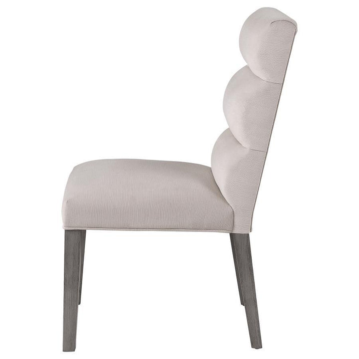 Carla - Velvet Upholstered Dining Side Chair (Set of 2) - Stone Chair Set modern furniture Contempo Furniture
