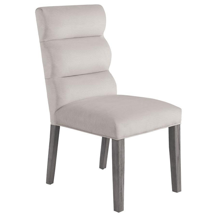 Carla - Velvet Upholstered Dining Side Chair (Set of 2) - Stone Chair Set modern furniture Contempo Furniture
