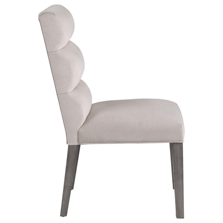Carla - Velvet Upholstered Dining Side Chair (Set of 2) - Stone Chair Set modern furniture Contempo Furniture