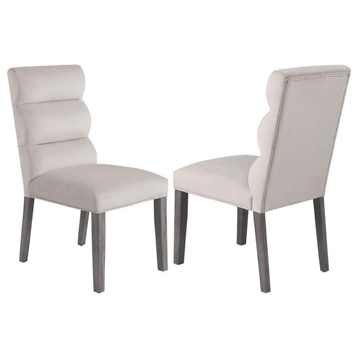 Carla - Velvet Upholstered Dining Side Chair (Set of 2) - Stone Chair Set modern furniture Contempo Furniture