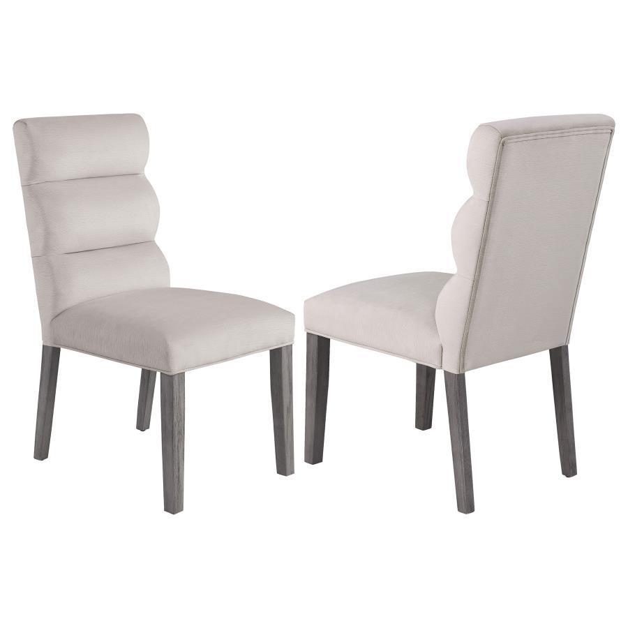 Carla - Velvet Upholstered Dining Side Chair (Set of 2) - Stone Chair Set modern furniture Contempo Furniture