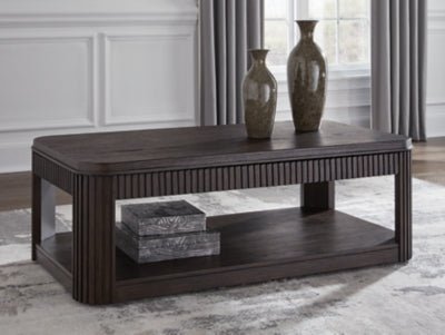 Carlibrie Lift - Top Coffee Table - Dark Brown Cocktail Table modern furniture Contempo Furniture