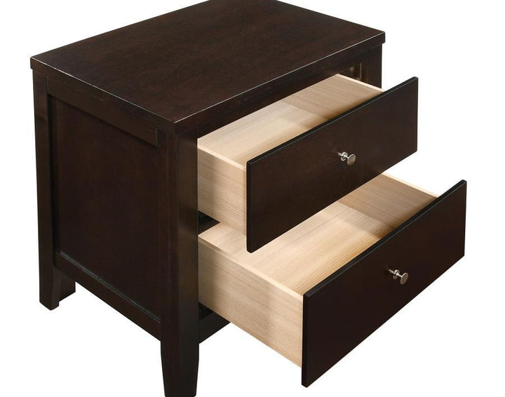 Carlton - 2 - Drawer Nightstand - Cappuccino Accent Nightstand modern furniture Contempo Furniture