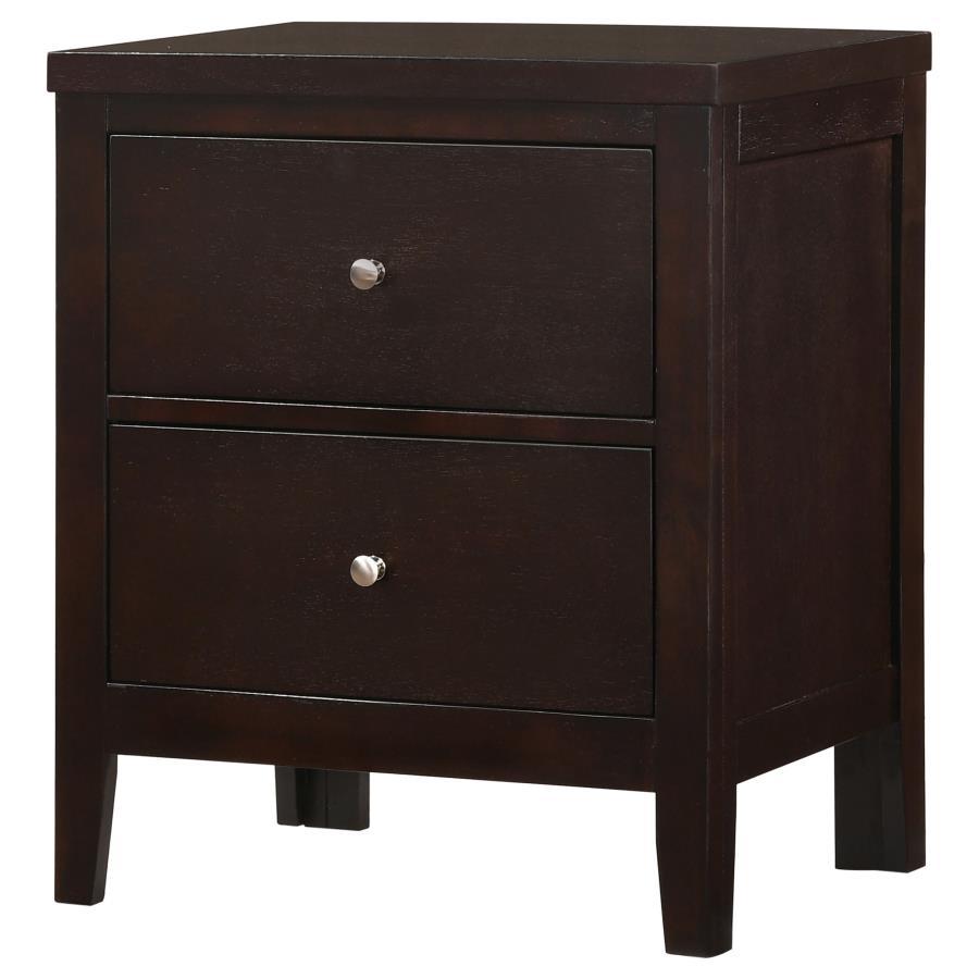 Carlton - 2 - Drawer Nightstand - Cappuccino Accent Nightstand modern furniture Contempo Furniture