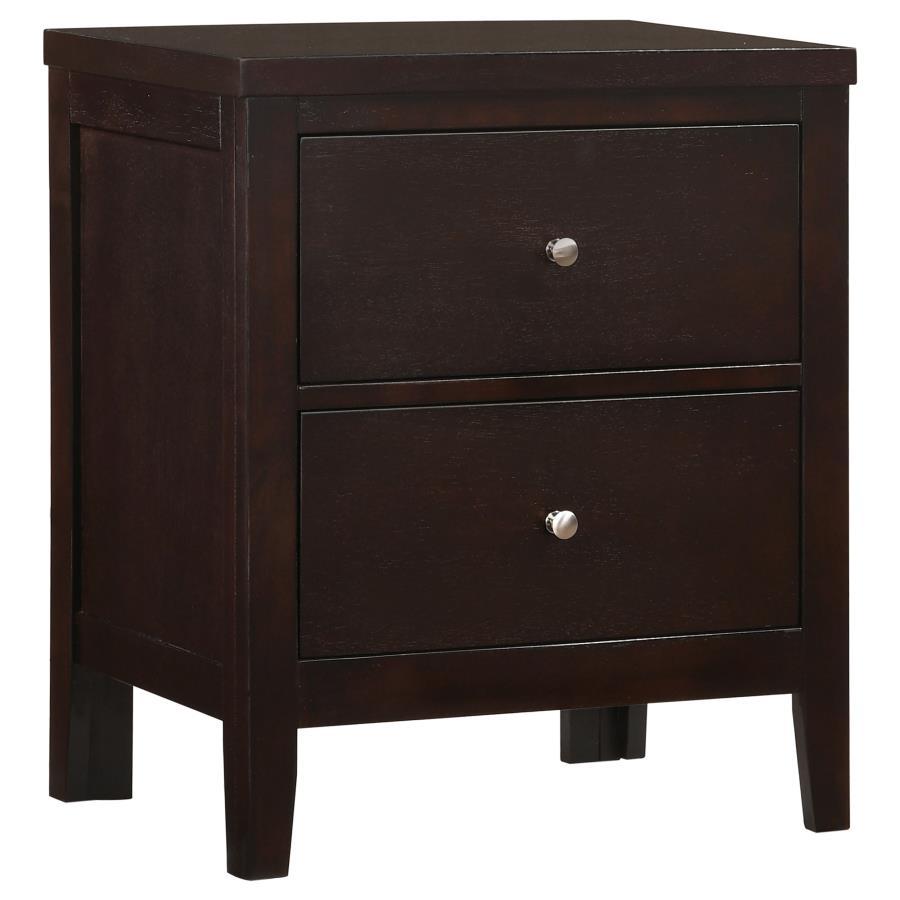 Carlton - 2 - Drawer Nightstand - Cappuccino Accent Nightstand modern furniture Contempo Furniture