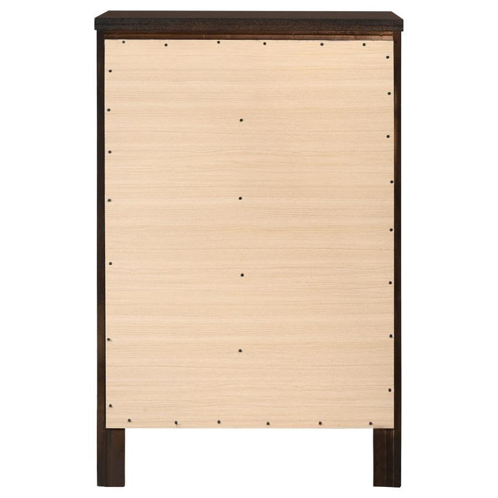 Carlton - 5 - Drawer Bedroom Chest - Cappuccino Accent Chest modern furniture Contempo Furniture
