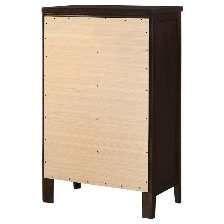 Carlton - 5 - Drawer Bedroom Chest - Cappuccino Accent Chest modern furniture Contempo Furniture