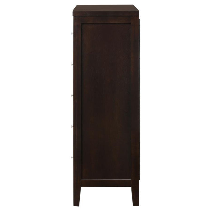 Carlton - 5 - Drawer Bedroom Chest - Cappuccino Accent Chest modern furniture Contempo Furniture