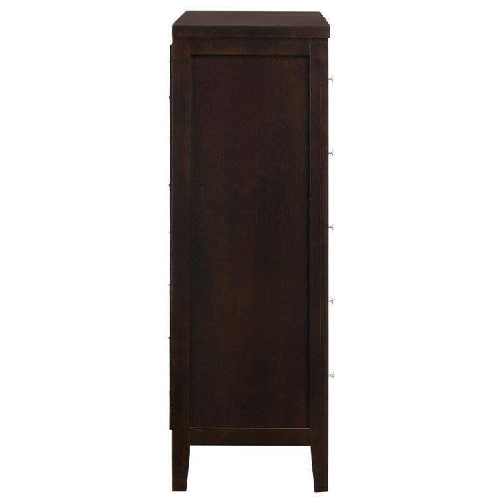 Carlton - 5 - Drawer Bedroom Chest - Cappuccino Accent Chest modern furniture Contempo Furniture