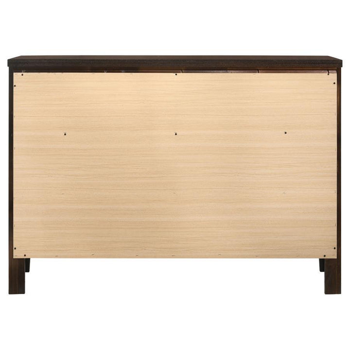 Carlton - 6 - Drawer Dresser - Cappuccino Dressers modern furniture Contempo Furniture
