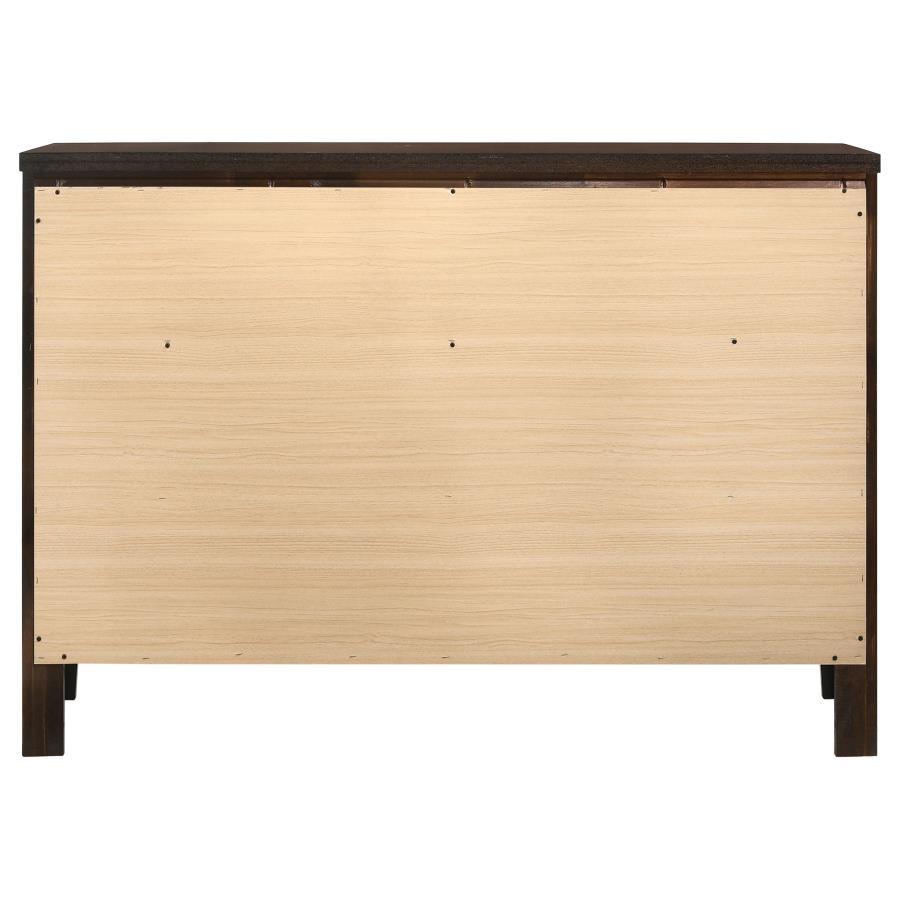 Carlton - 6 - Drawer Dresser - Cappuccino Dressers modern furniture Contempo Furniture