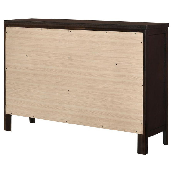 Carlton - 6 - Drawer Dresser - Cappuccino Dressers modern furniture Contempo Furniture