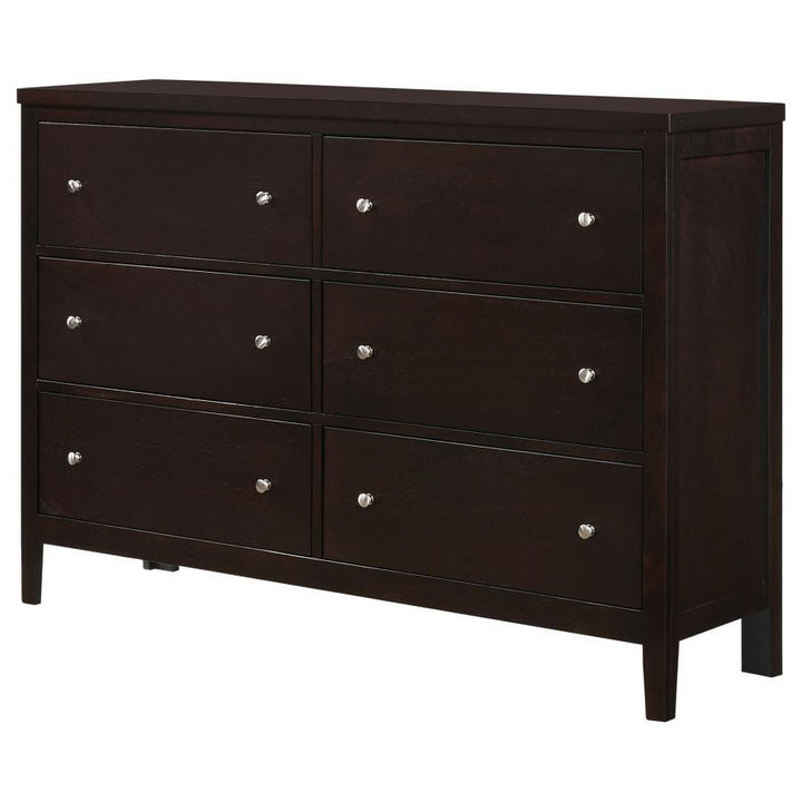 Carlton - 6 - Drawer Dresser - Cappuccino Dressers modern furniture Contempo Furniture