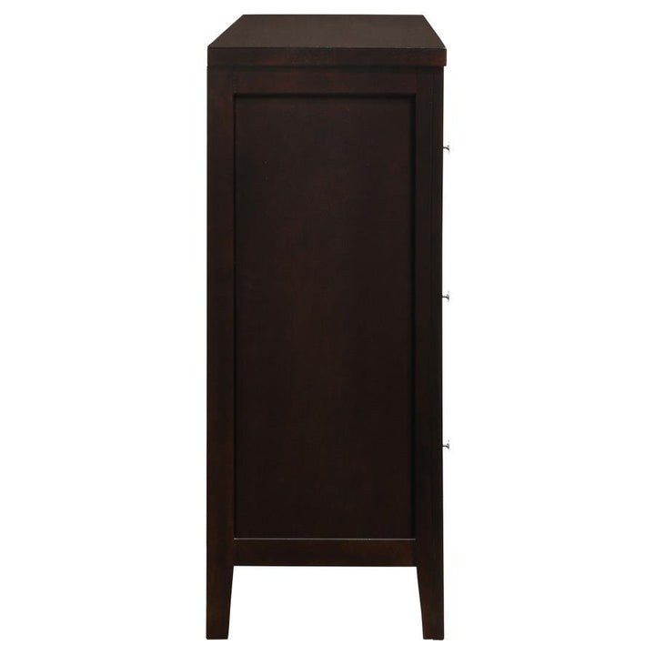 Carlton - 6 - Drawer Dresser - Cappuccino Dressers modern furniture Contempo Furniture