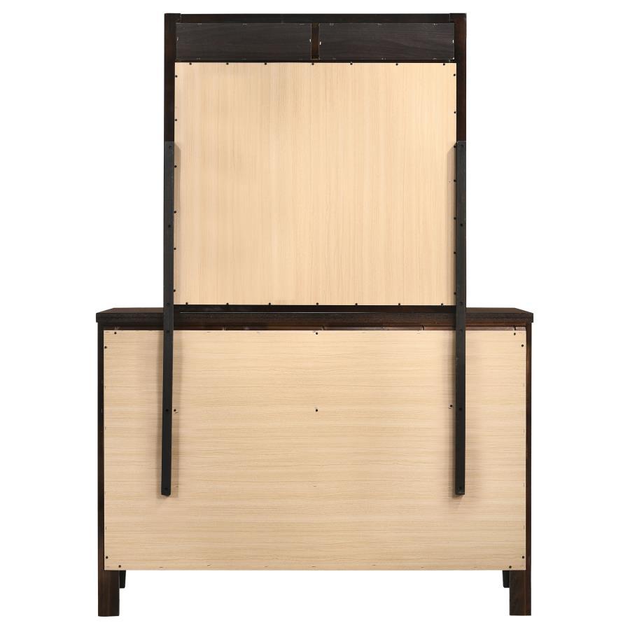 Carlton - 6 - Drawer Dresser With Mirror - Cappuccino Dresser & Mirror modern furniture Contempo Furniture