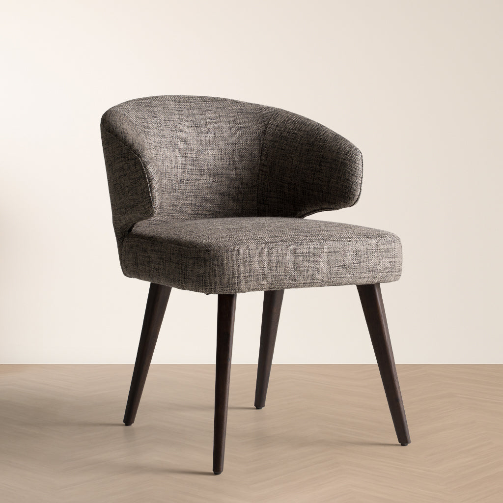 Carlton Modern Grey Fabric Dining Chair - View 2