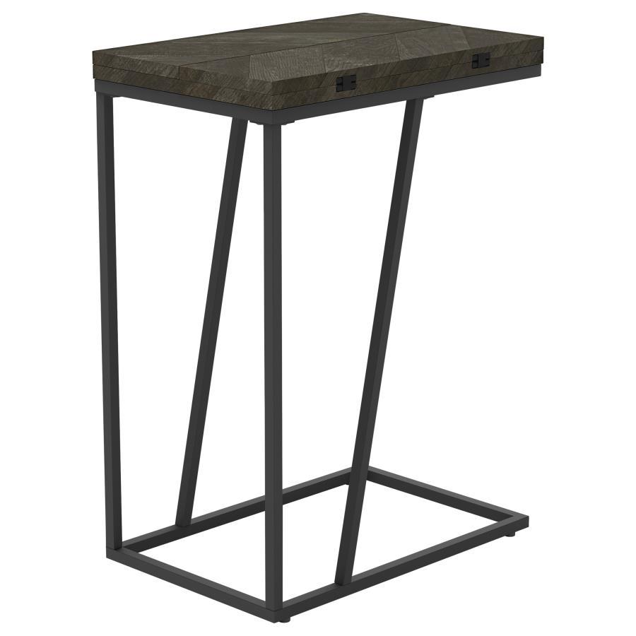 Carly - Expandable Engineered Wood C - Shaped Side Table - Gray Side Table modern furniture Contempo Furniture