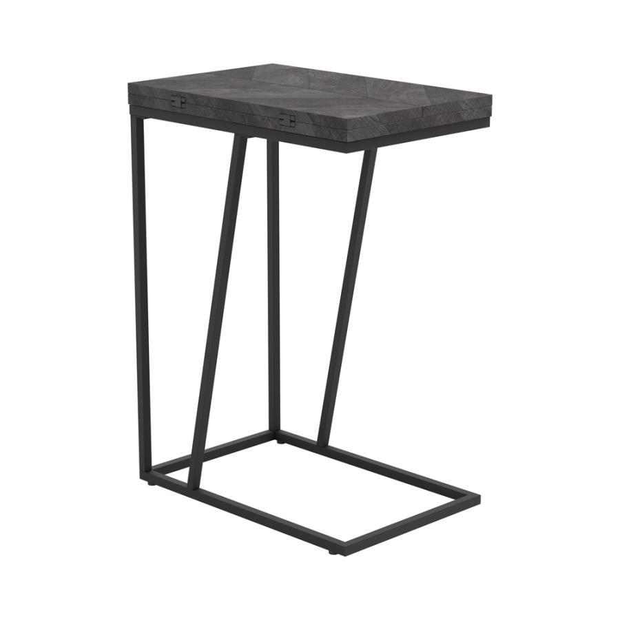 Carly - Expandable Engineered Wood C - Shaped Side Table - Gray Side Table modern furniture Contempo Furniture
