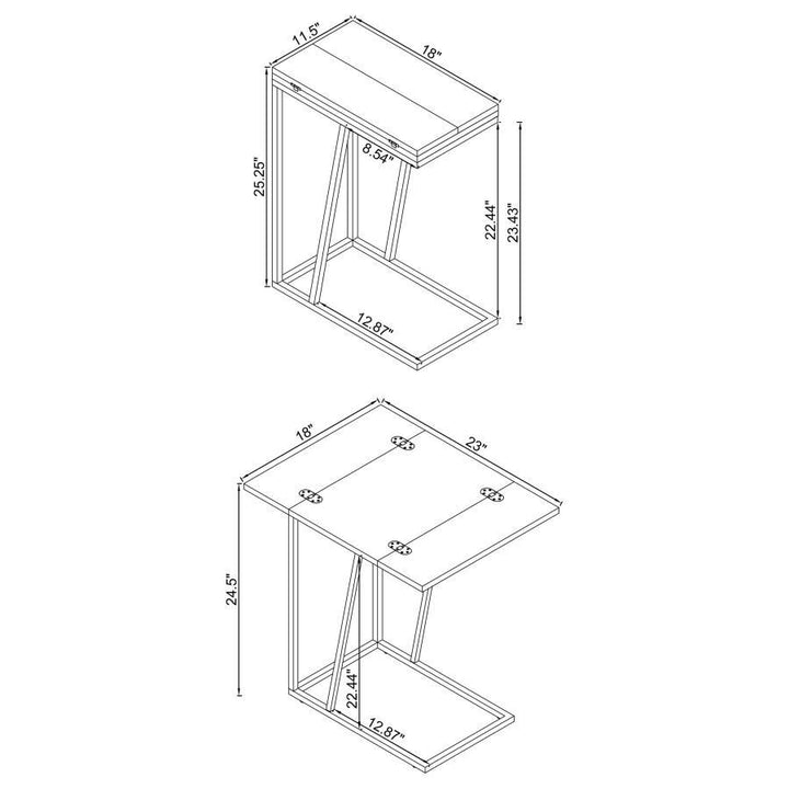 Carly - Expandable Engineered Wood C - Shaped Side Table - Gray Side Table modern furniture Contempo Furniture