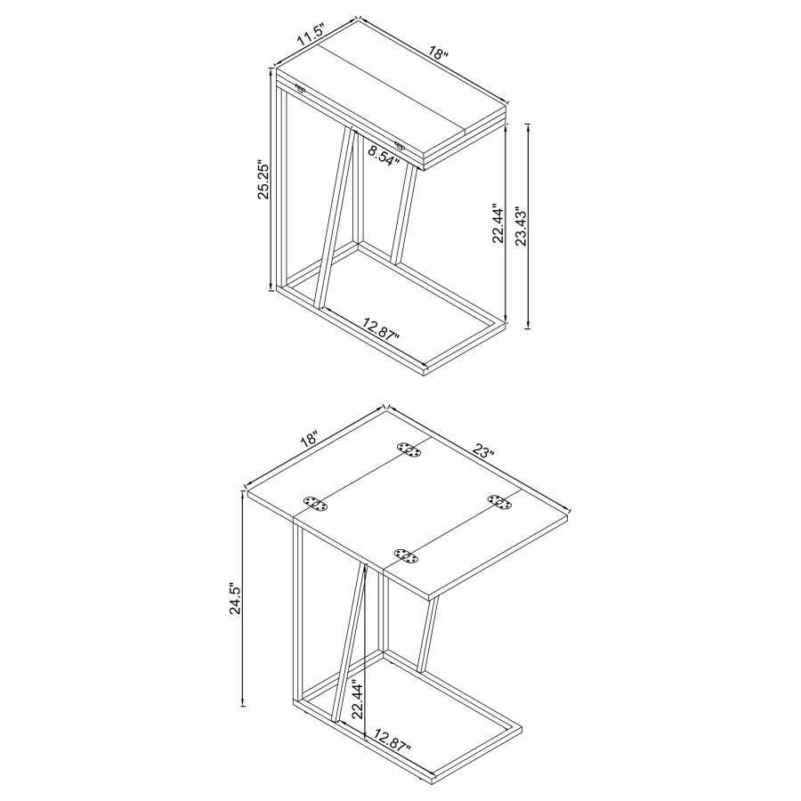 Carly - Expandable Engineered Wood C - Shaped Side Table - Gray Side Table modern furniture Contempo Furniture