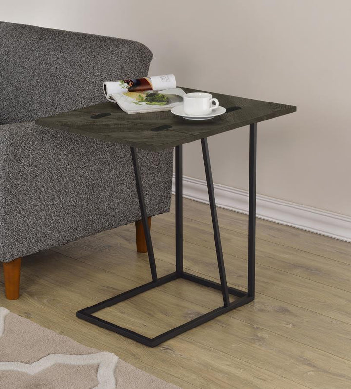 Carly - Expandable Engineered Wood C - Shaped Side Table - Gray Side Table modern furniture Contempo Furniture