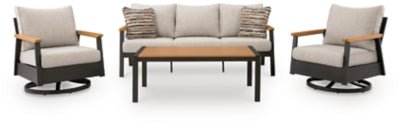 Carmel Highlands Outdoor Sofa/Chairs/Table (Set of 4) - Dark Brown | Ashley Furniture