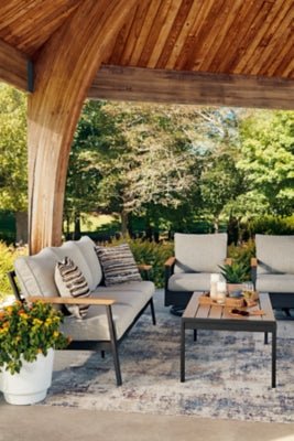 Carmel Highlands Outdoor Sofa/Chairs/Table (Set of 4) - Dark Brown 4 Piece Outdoor Set modern furniture Contempo Furniture