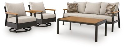 Carmel Highlands Outdoor Sofa/Chairs/Table (Set of 4) - Dark Brown 4 Piece Outdoor Set modern furniture Contempo Furniture