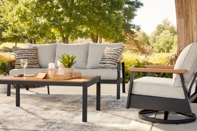 Carmel Highlands Outdoor Sofa/Chairs/Table (Set of 4) - Dark Brown 4 Piece Outdoor Set modern furniture Contempo Furniture