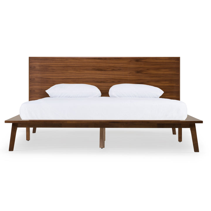 Carmen Mid-Century Modern Walnut Bed
