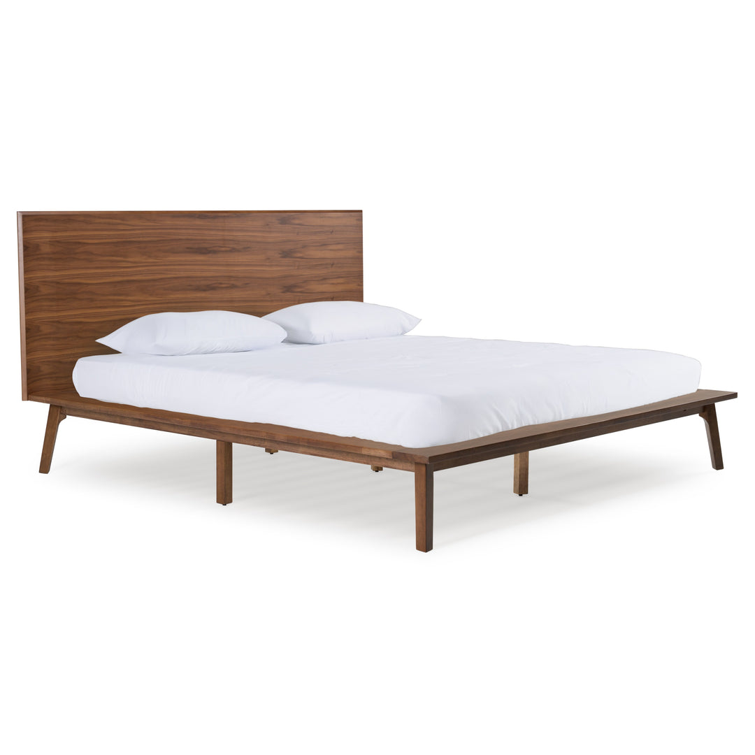 Carmen Mid-Century Modern Walnut Bed