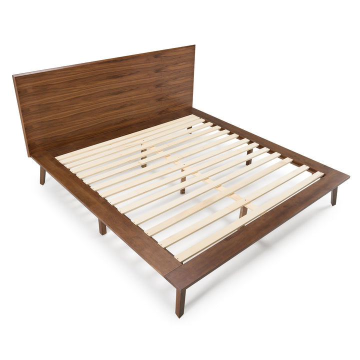 Carmen Mid-Century Modern Walnut Bed