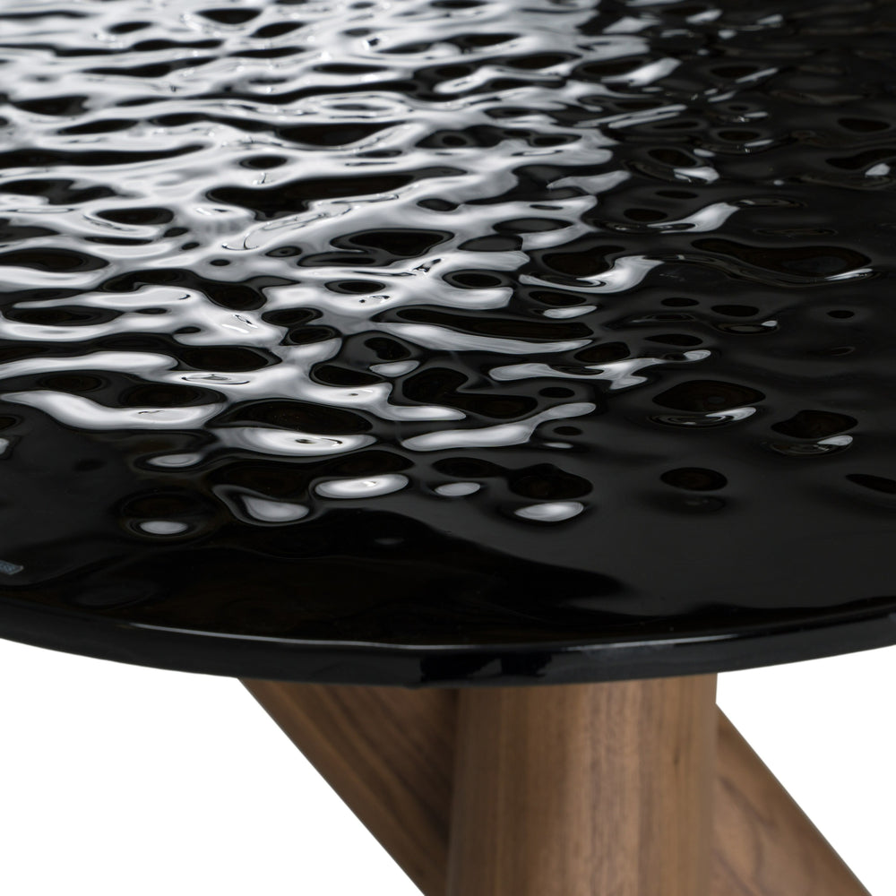 Carnaby - Modern Dark Grey Glass + Walnut Dining Table - View 4