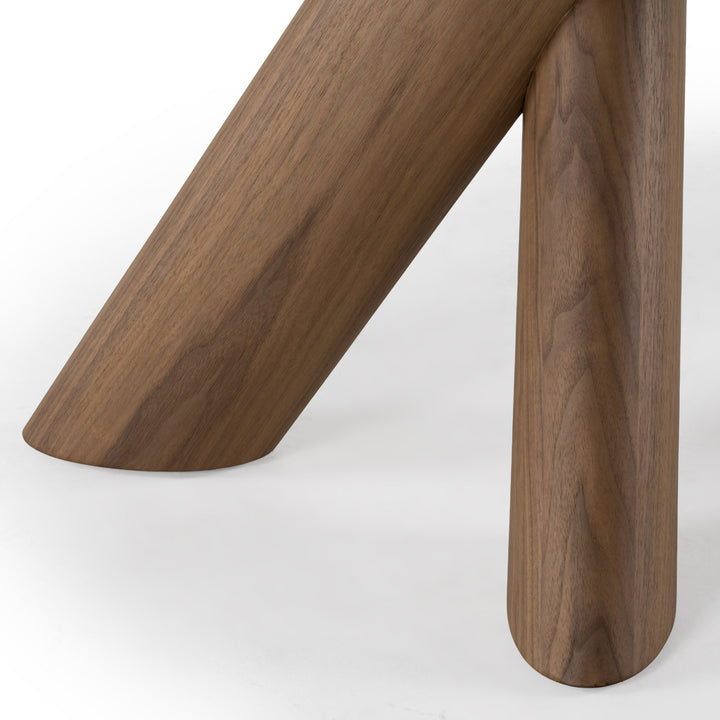 Carnaby - Modern Dark Grey Glass + Walnut Dining Table