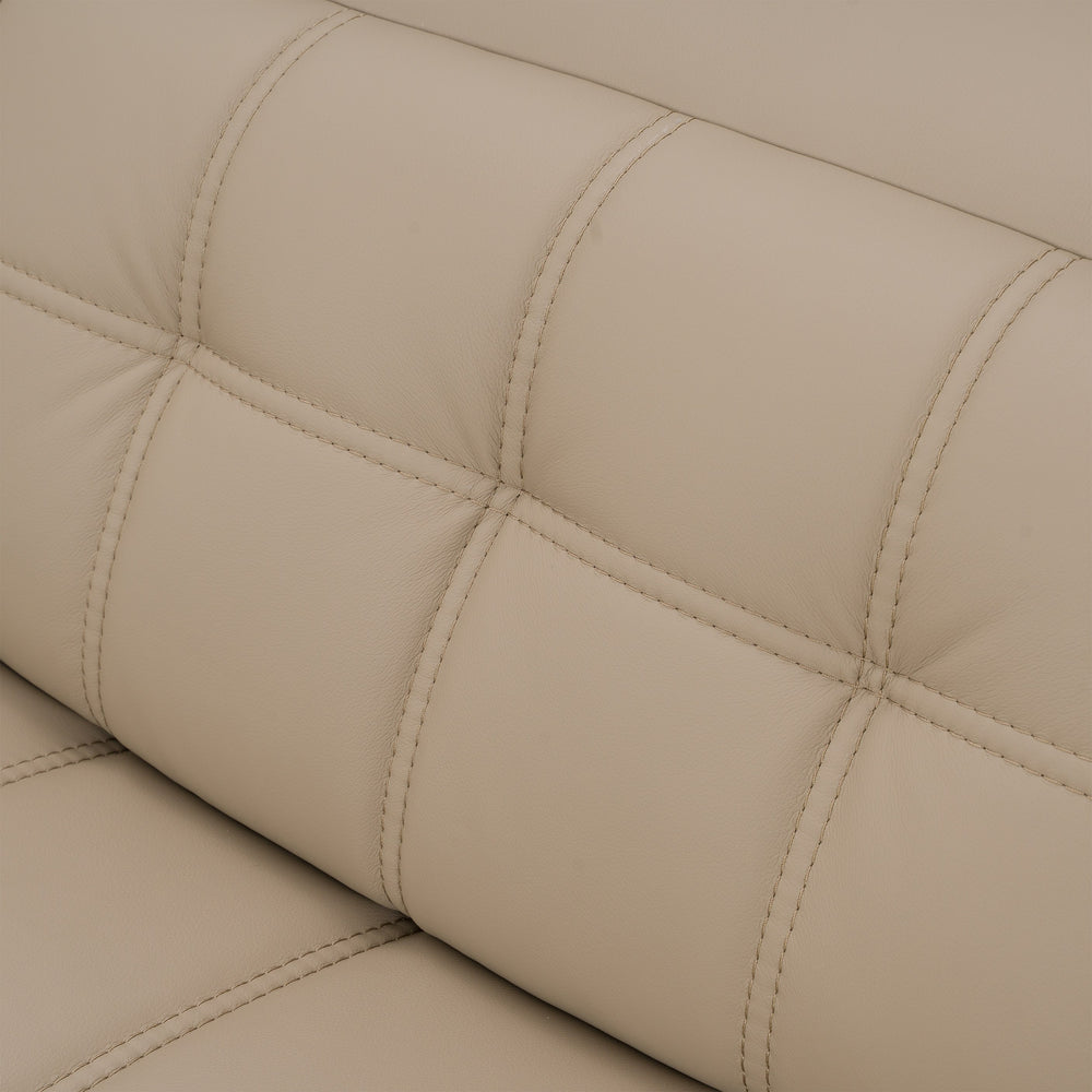Carney - Modern Beige Leather Sectional Sofa + 3 Recliners - View 8
