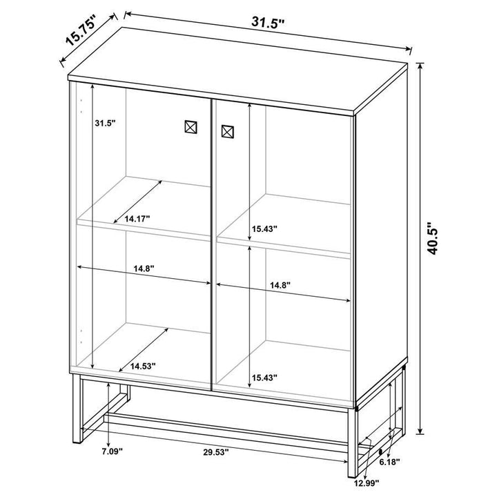 Carolyn - 2 Door Engineered Accent Wood Cabinet - Rustic Oak Accent Cabinet modern furniture Contempo Furniture