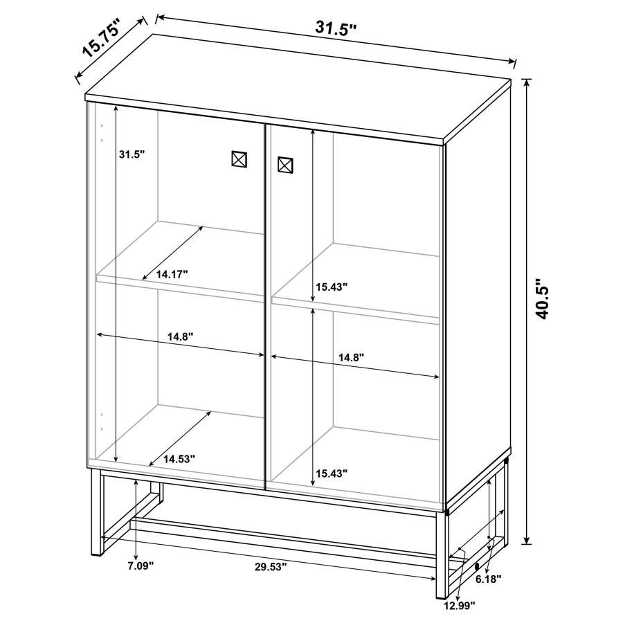 Carolyn - 2 Door Engineered Accent Wood Cabinet - Rustic Oak Accent Cabinet modern furniture Contempo Furniture