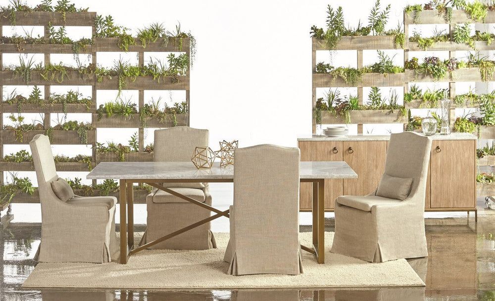 Carrera Dining Table White Carrera Marble - Brushed Gold Dining Table modern furniture Contempo Furniture